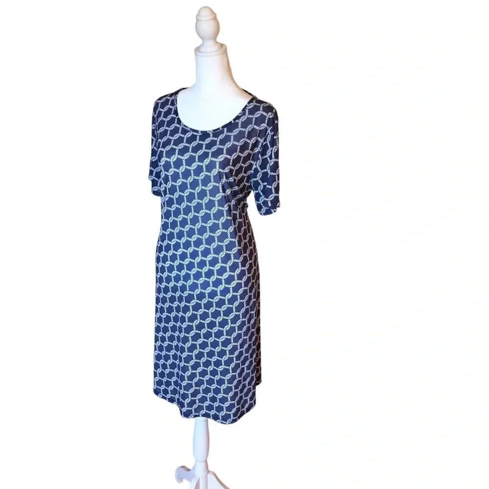 Chic Dress Beautiful Blue & White Size Large - Picture 5 of 9